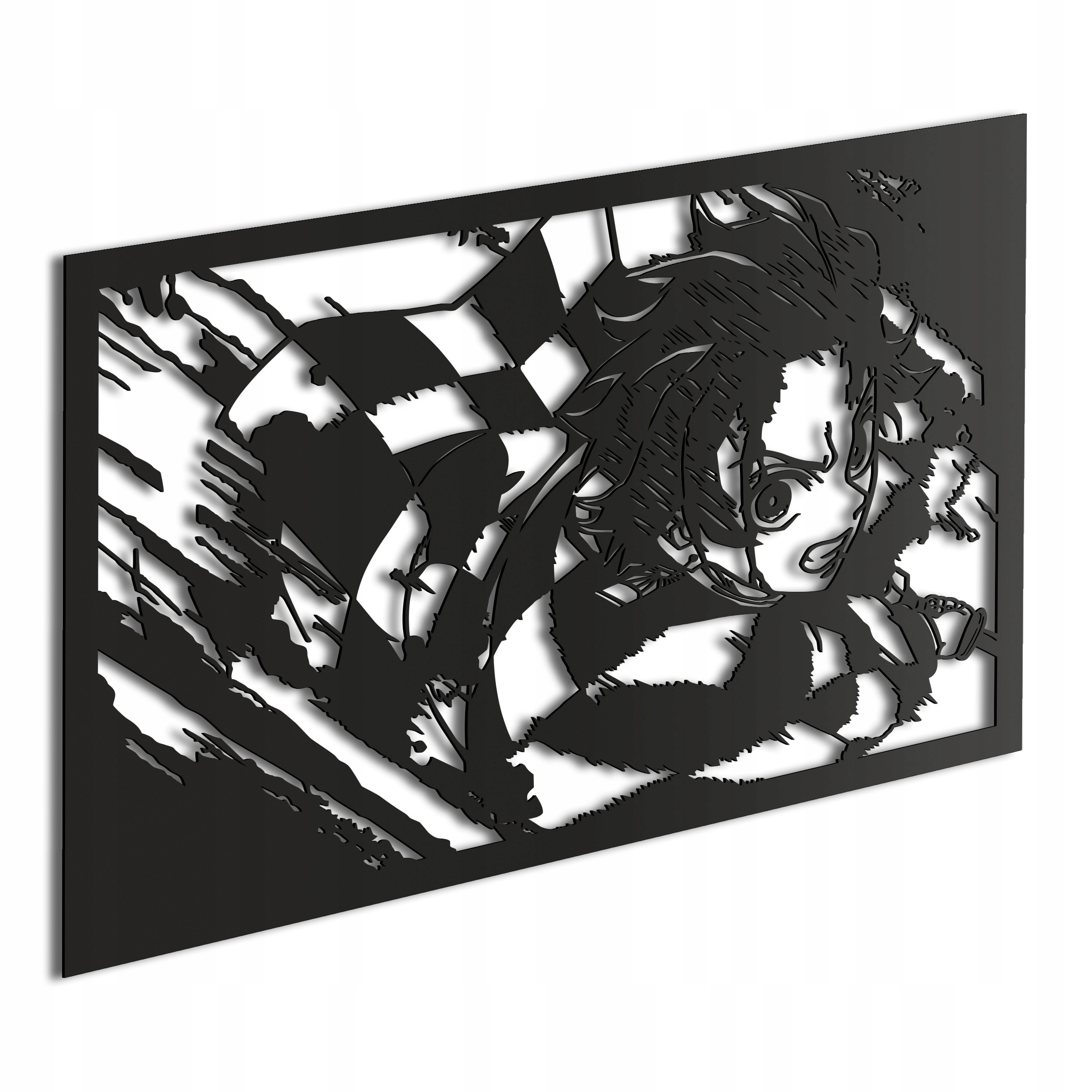 Dřevěný obraz Anime Demon Slayer Tanjiro Meč zabijáka démonů Dárek XL