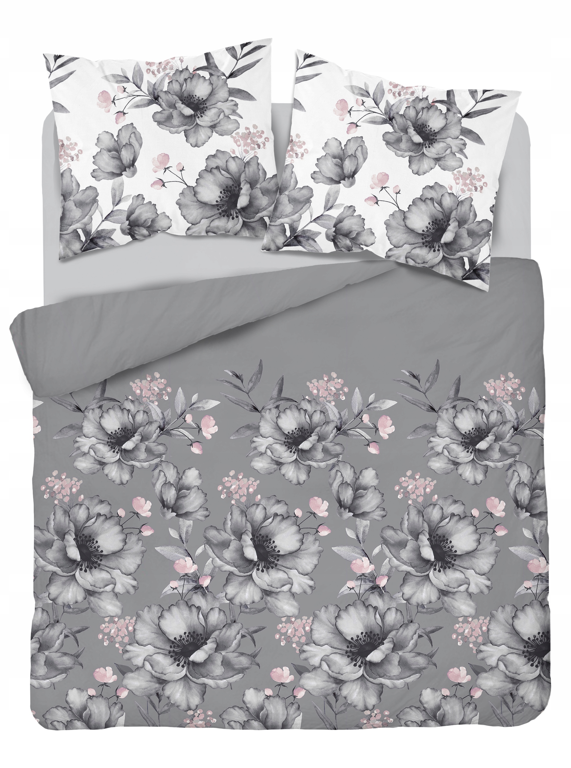 

Pościel Szara Kwiaty Róże Róż 160x200 bawełna