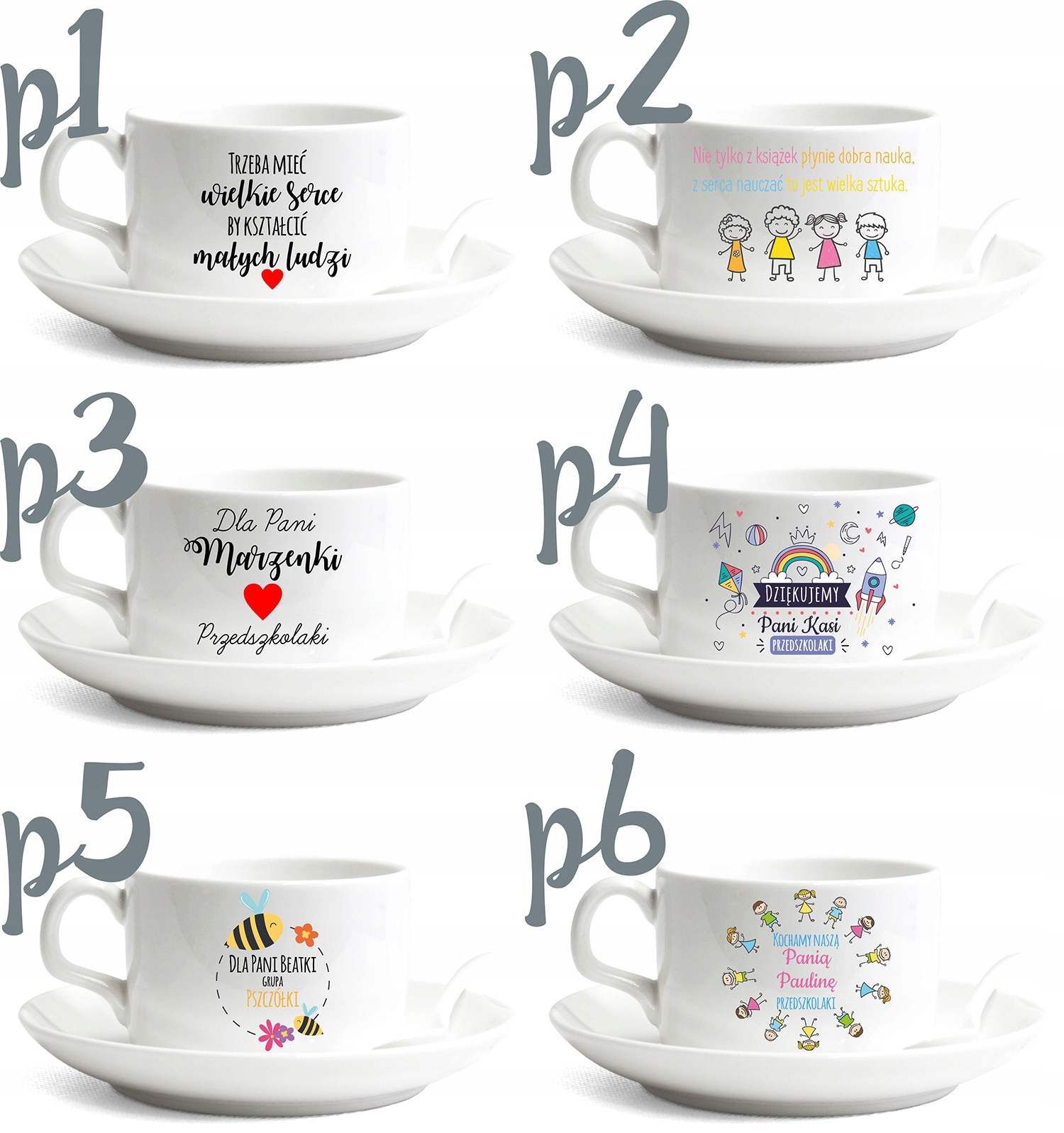 Csésze csészealj Ajándék óvónőnek NYOMTATÁS Készlet tartalma csésze csészealj