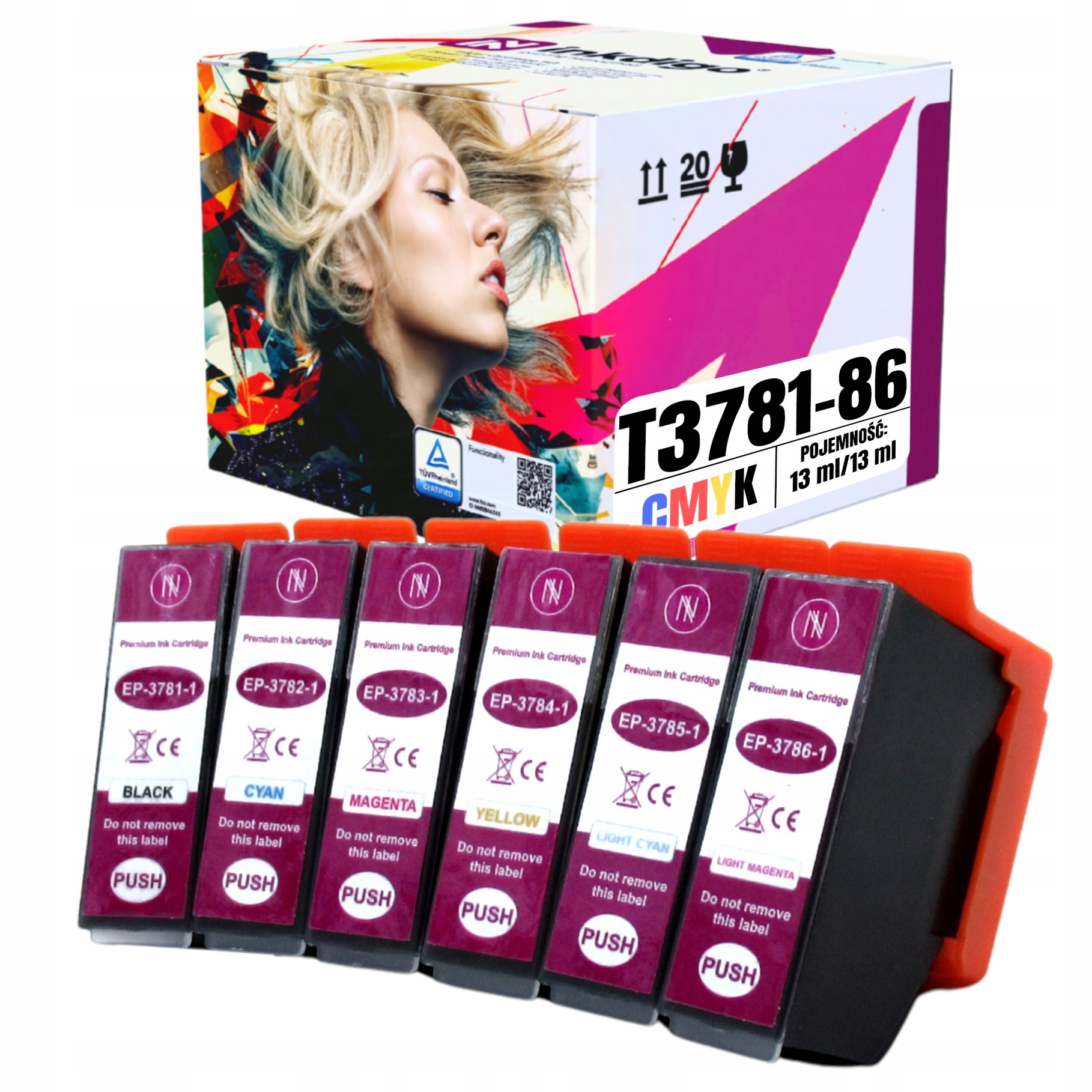 Sada 6 inkoustů pro Epson Xp 8000 8005 8500 8505