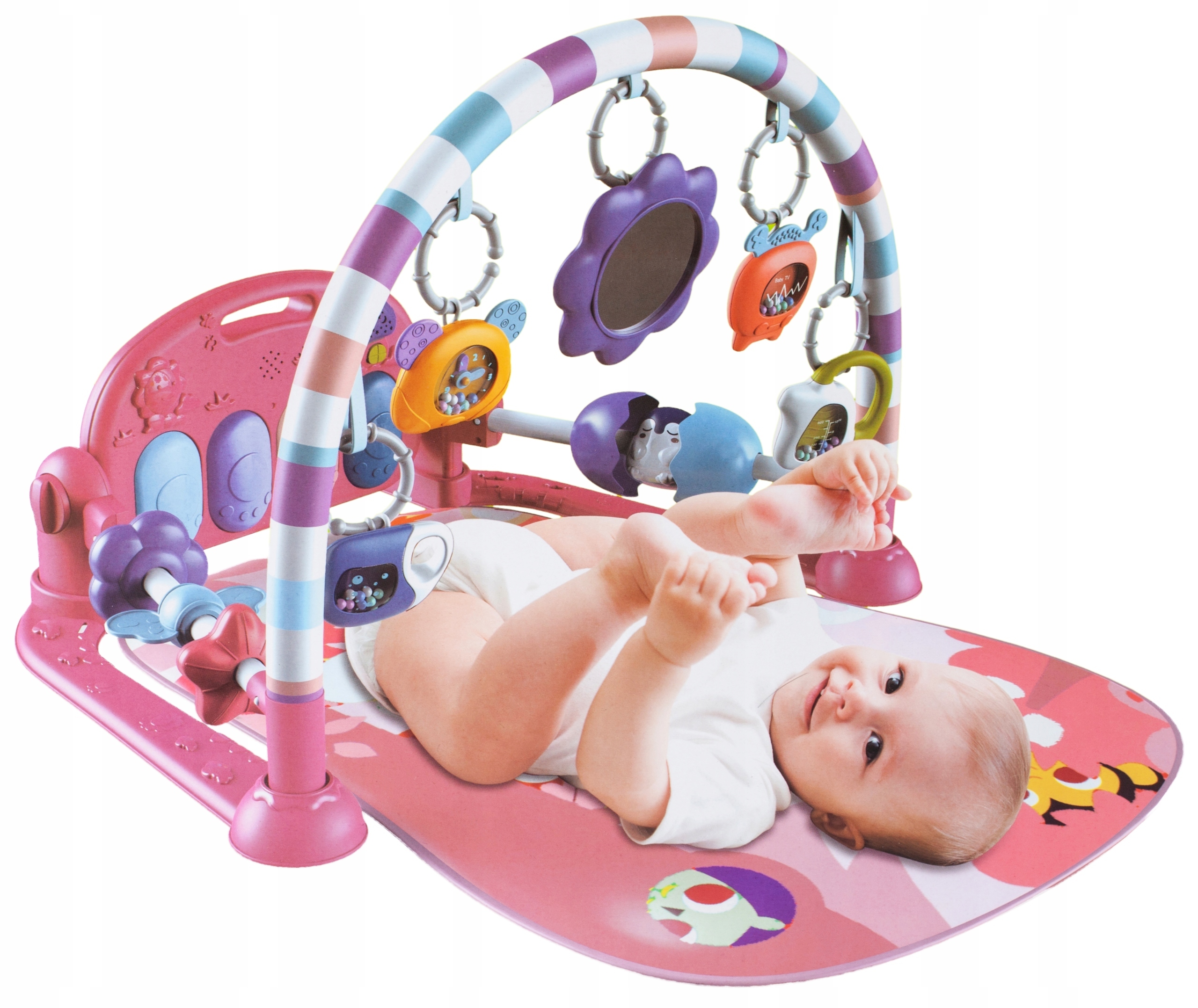 MATA EDUKACYJNA INTERAKTYWNA Z PIANINKIEM GRYZAKI Efekty dźwiękowe świetlne