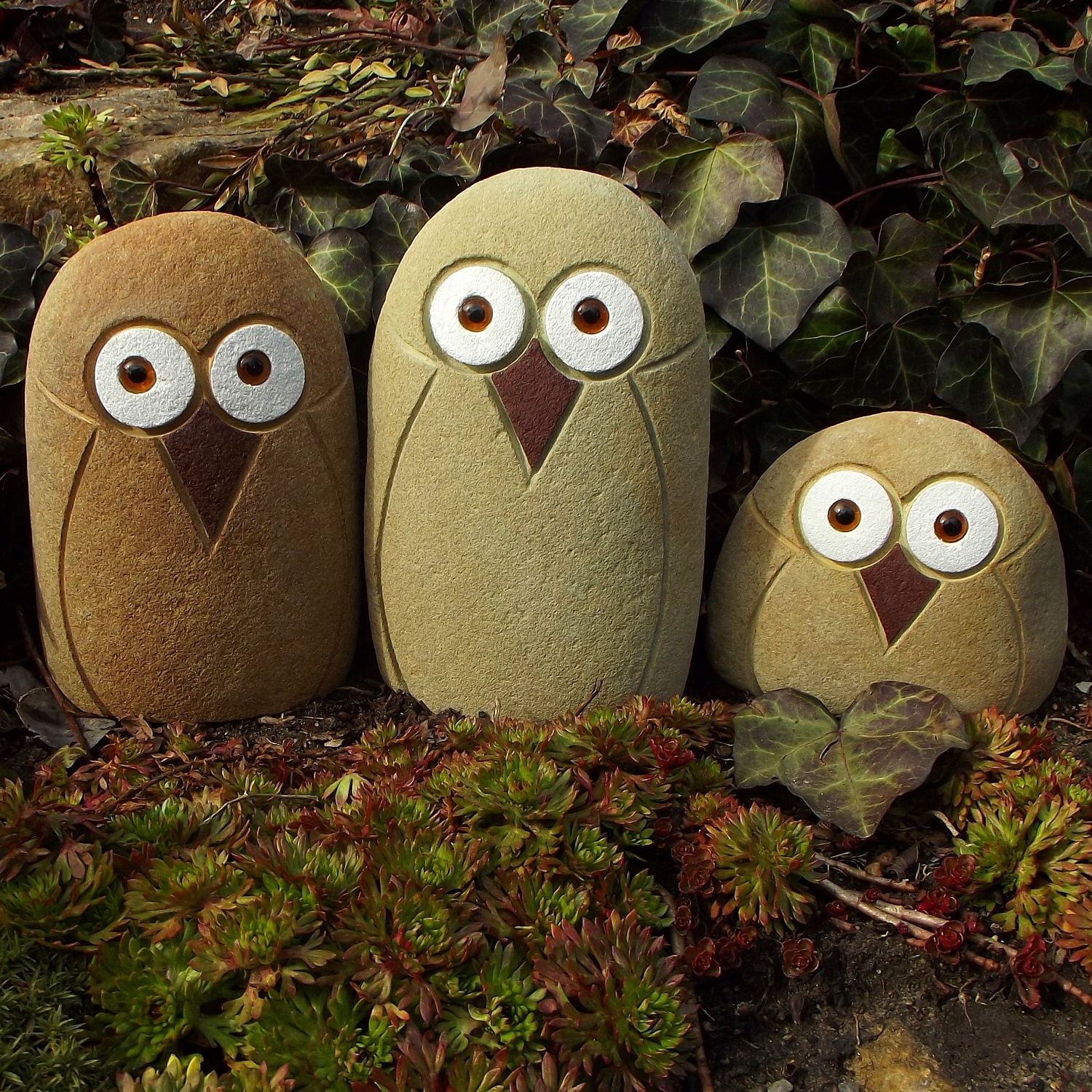 sowa figurka z kamienia, ogród, prezent gartdeco1 Typ rzeźba (figura)