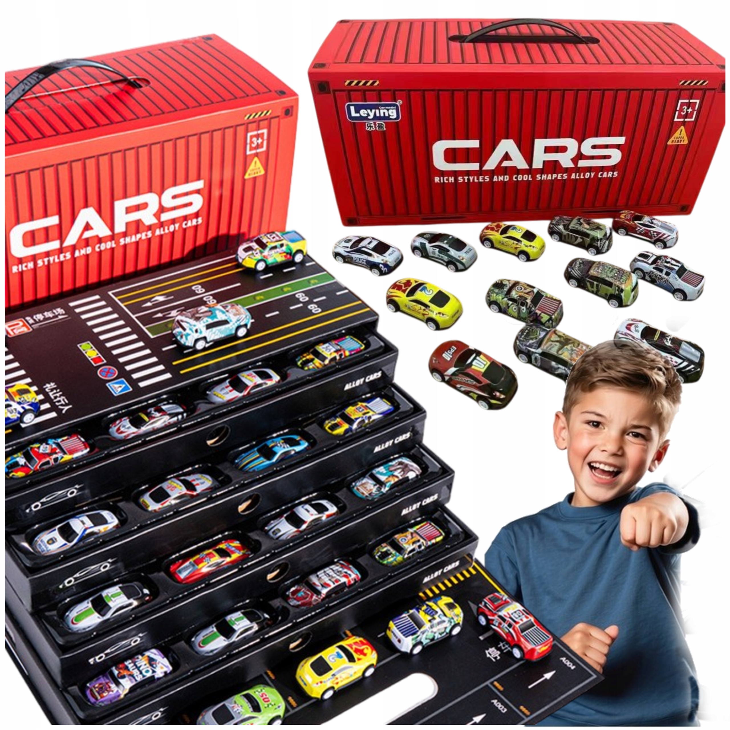 SAMOCHODZIKI AUTKA RESORAKI 48SZT Z NAPĘDEM Pullback METALOWE Wielki Zestaw