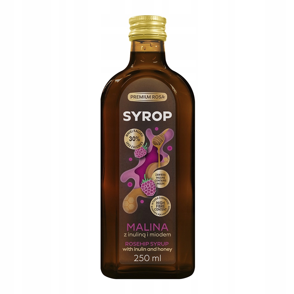 Levně Malinový sirup s inulinem a medem 250 ml Set: 8 ks