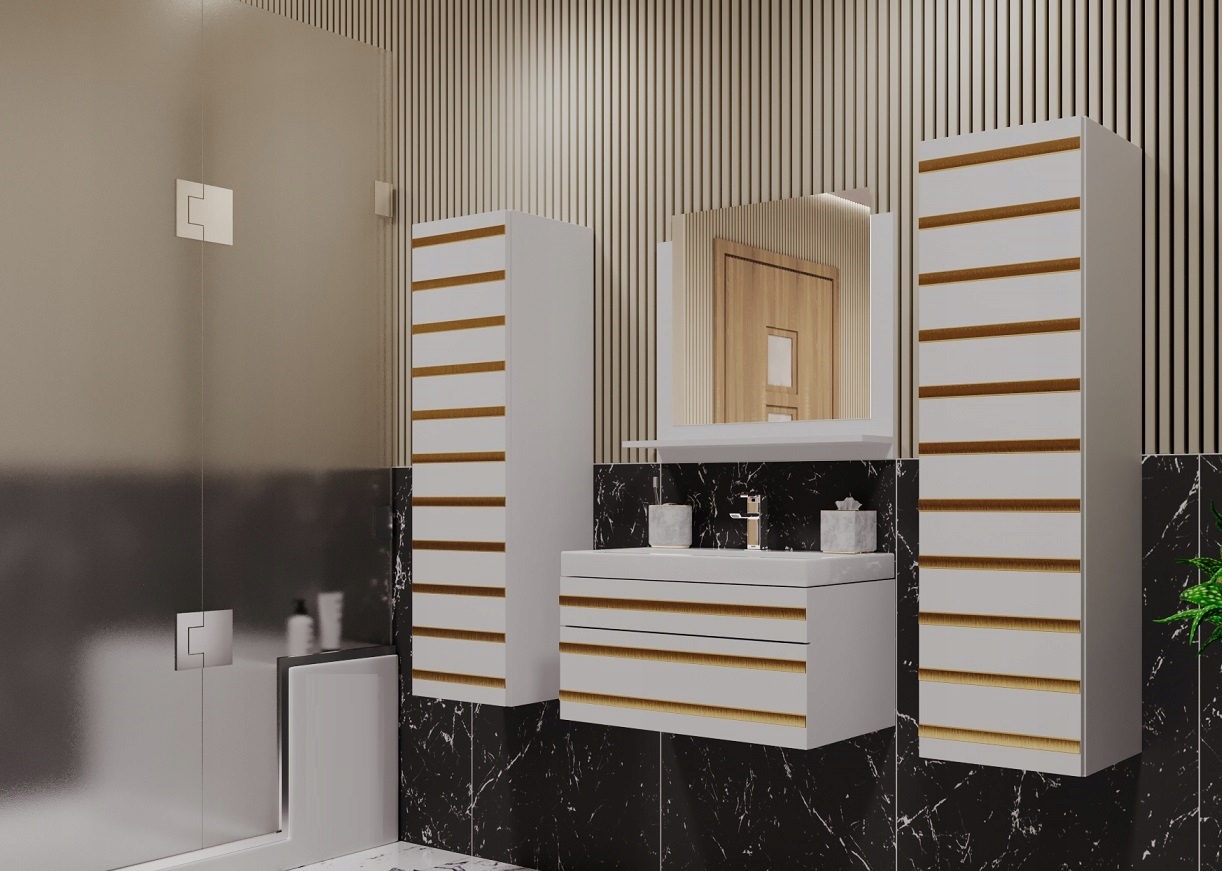 Meble Łazienkowe Zestaw Do Łazienki Toaleta BO1 Kolor mebla biały