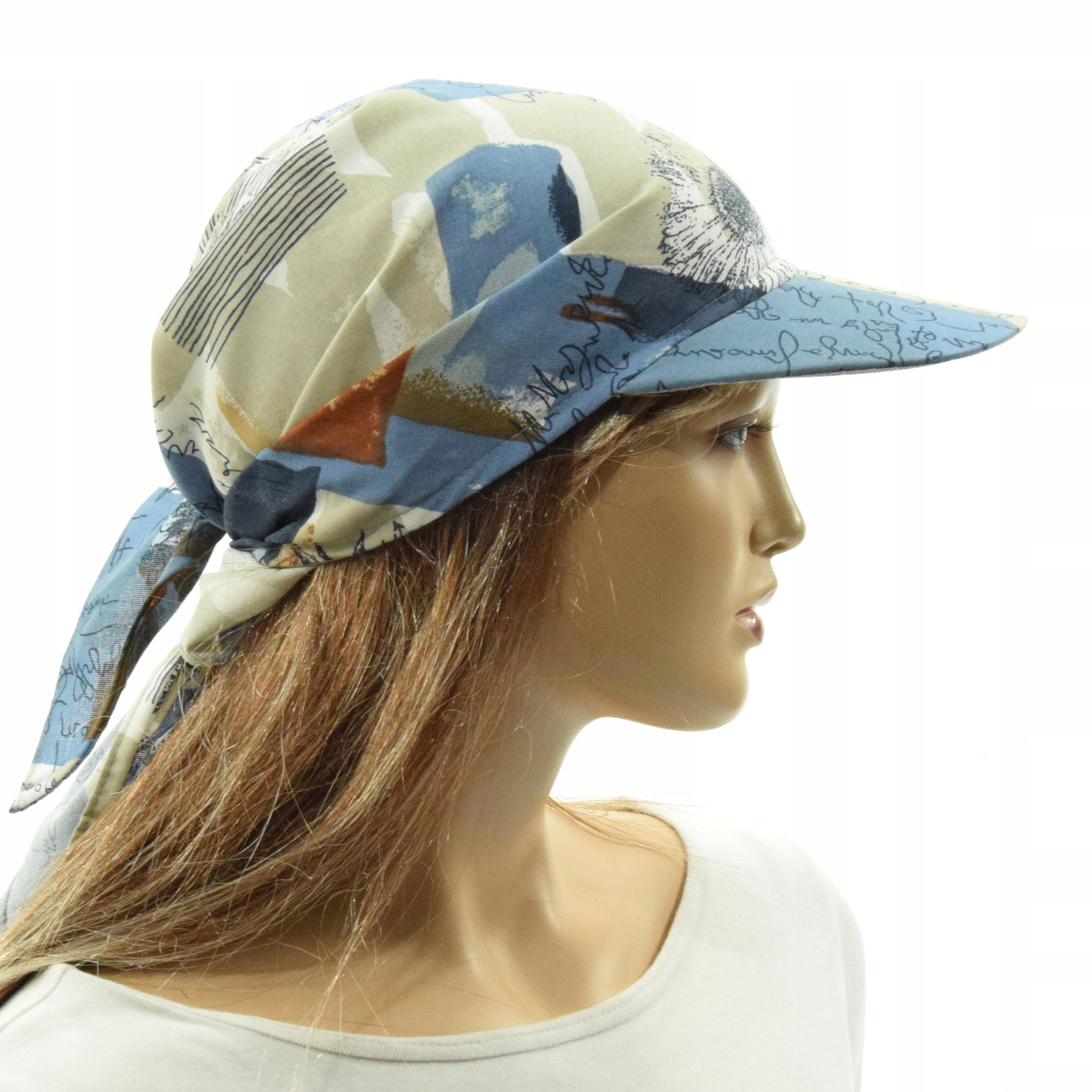 CHUSTA chustka na głowę wiązana damska z daszkiem Model piratka