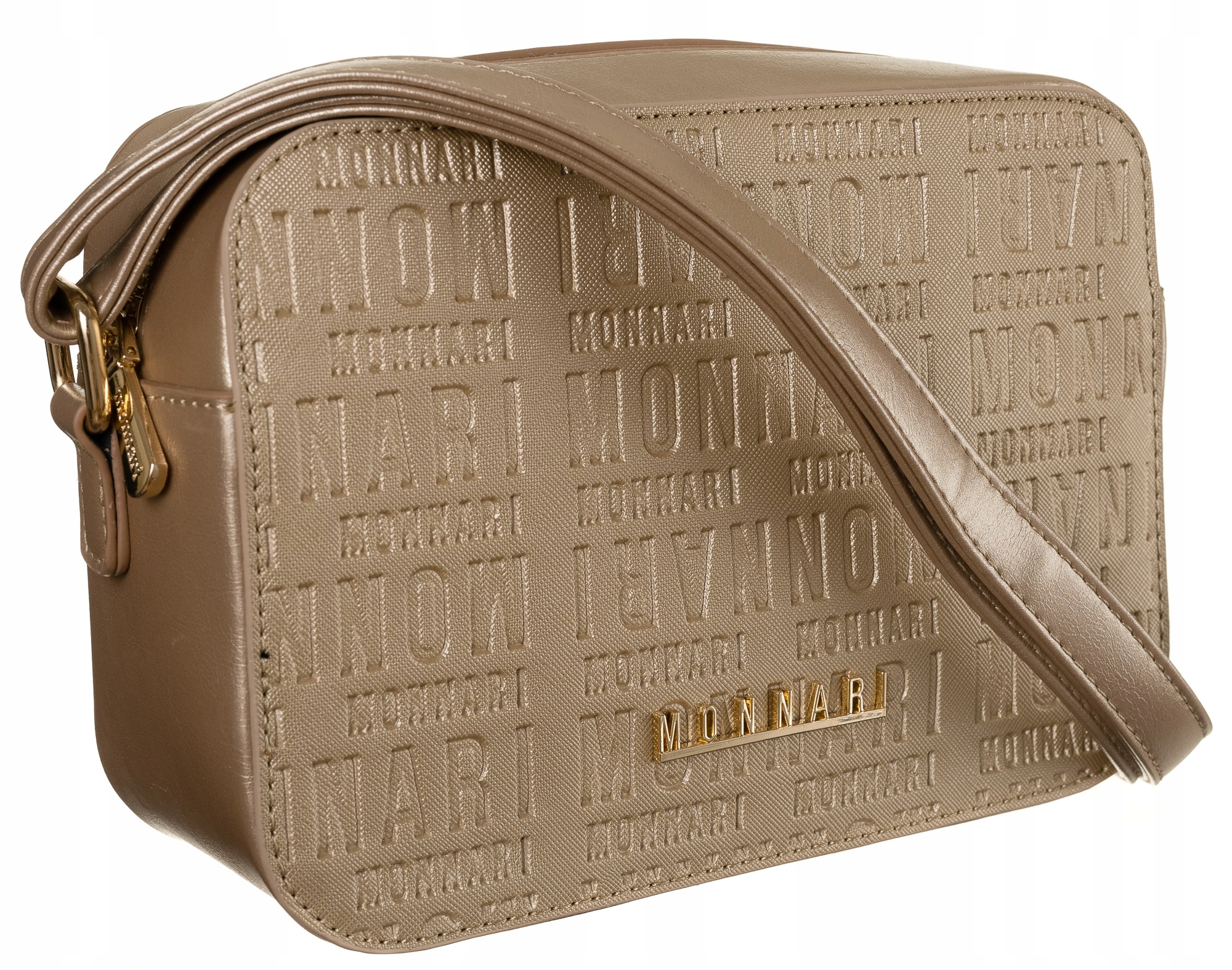 

Markowa listonoszka damska z paskiem złota Monnari