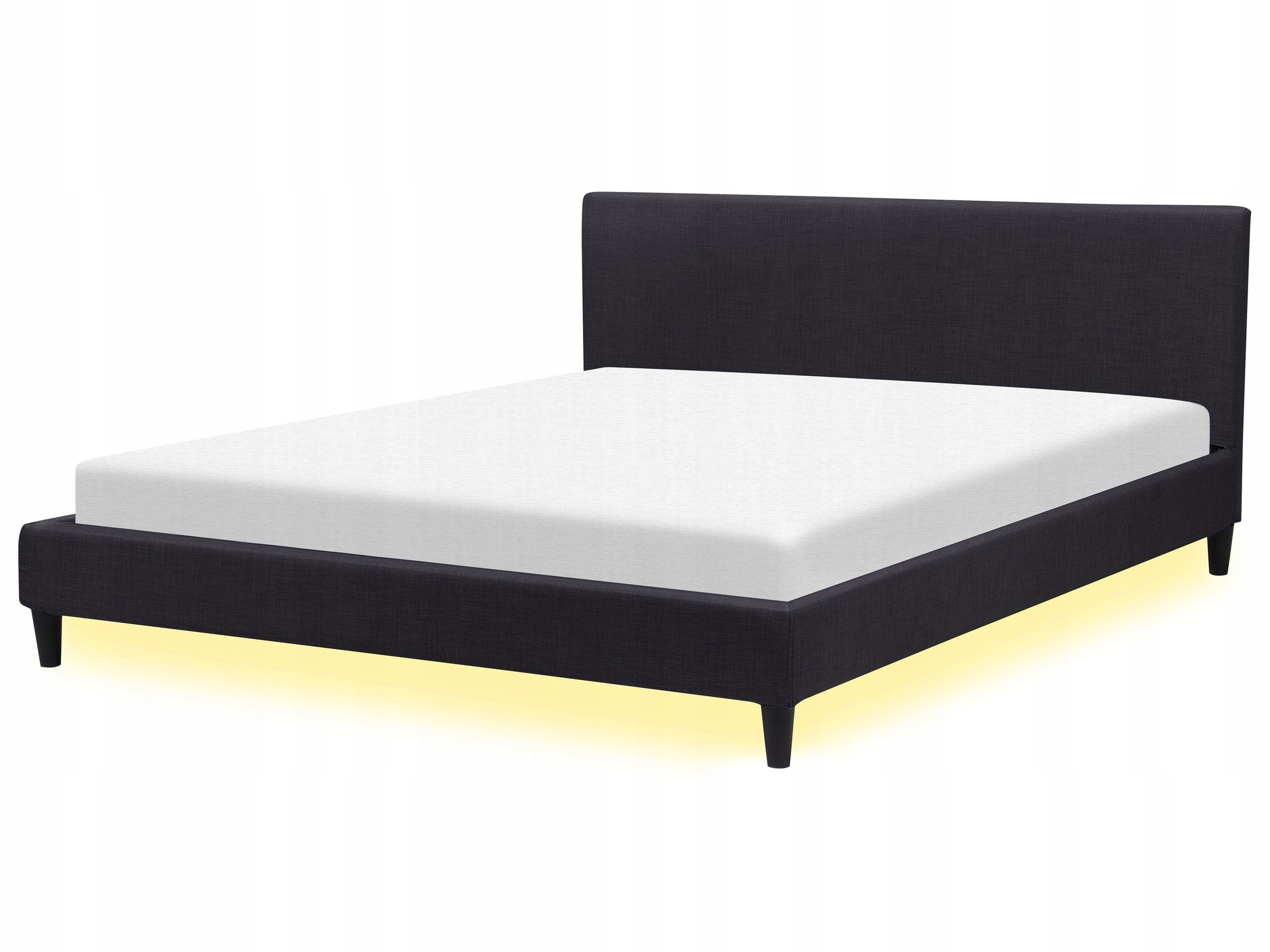 Łóżko tapicerowane Led 180x200 czarne