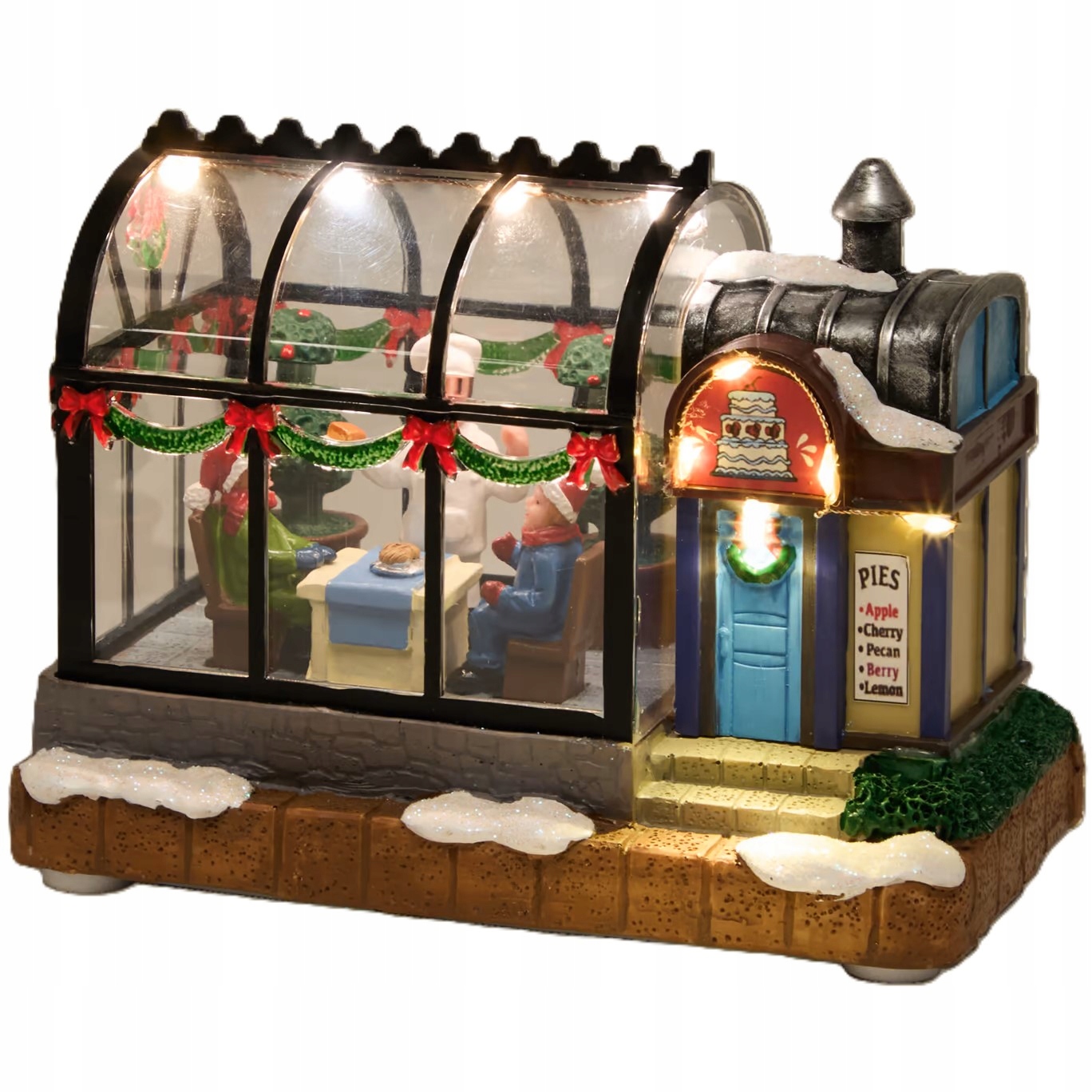 WIOSKA SCENKA ŚWIĄTECZNA Z OŚWIETLENIEM MAGIC LED SZKLARNIA CUKIERNIA