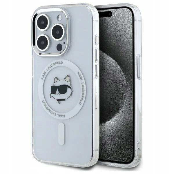 Pouzdro Karl Lagerfeld Iml Metal Choupette Head pro Magsafe pro iPhone 15 Pro
