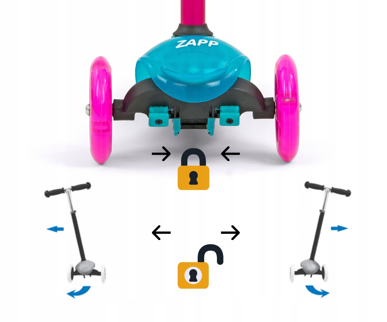 HULAJNOGA TRÓJKOŁOWA SKŁADANA BALANSOWA DLA DZIECI Liczba kół 3
