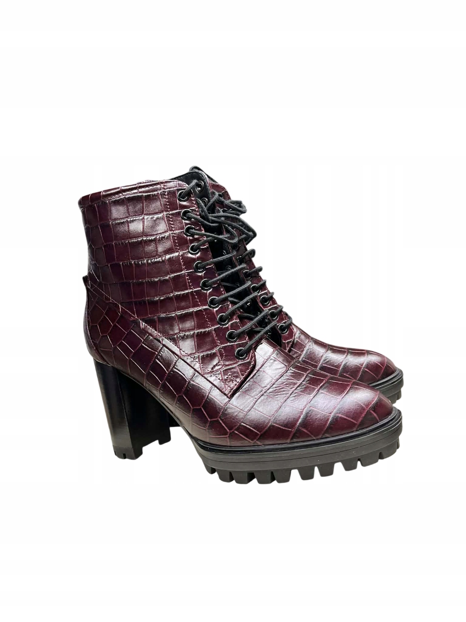 Dámské kotníkové boty na podpatku Hógl vínové 0-18 7835 velikost 37.1/2