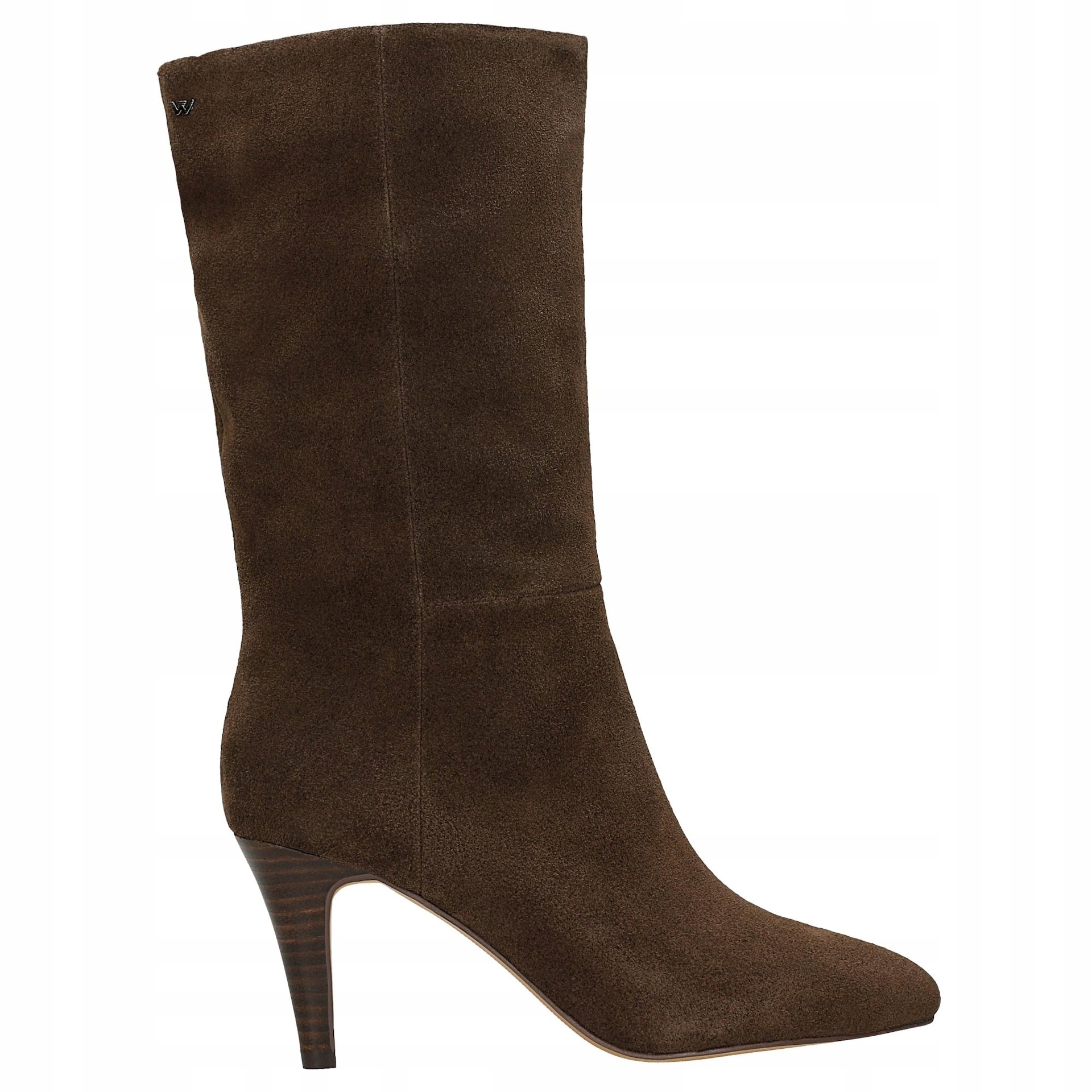 Hnědé dámské kotníkové boty na vysokém podpatku, vel. 39