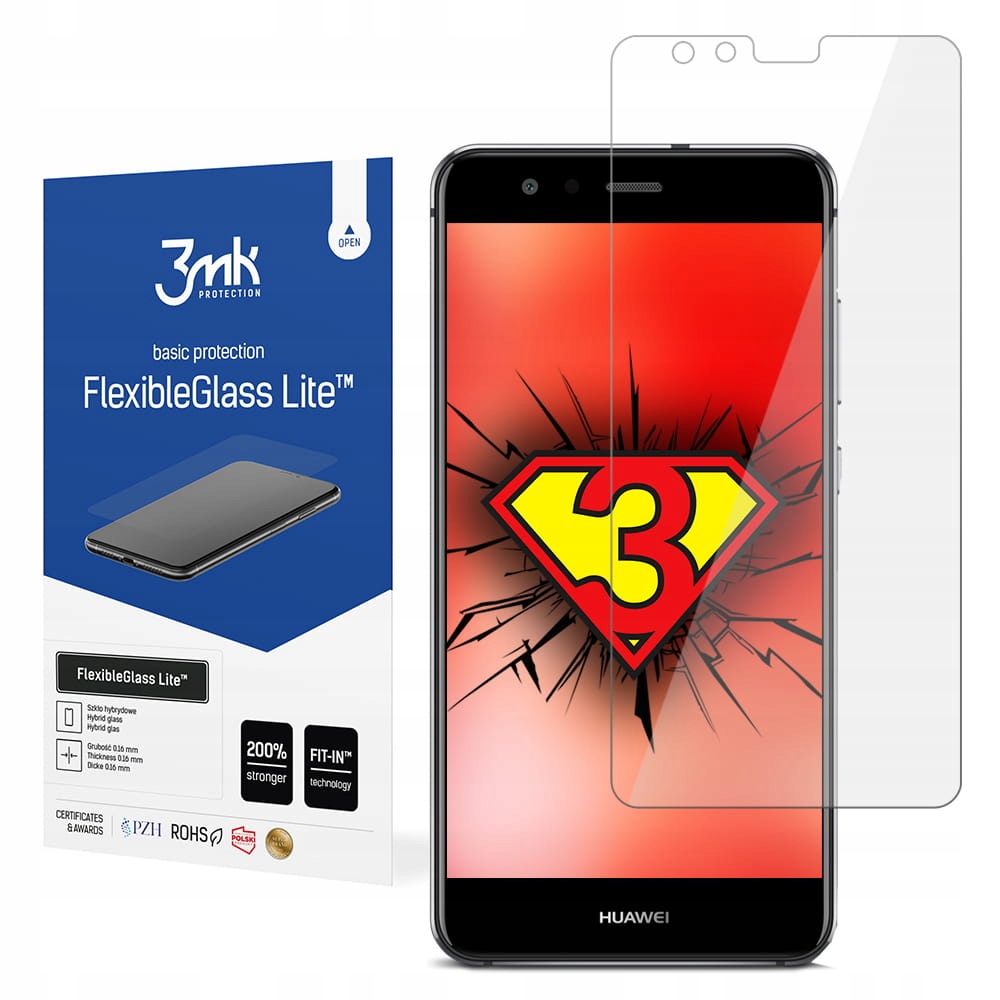 

Do Huawei P10 Lite Szkło hybrydowe 6H 3mk Fg Lite