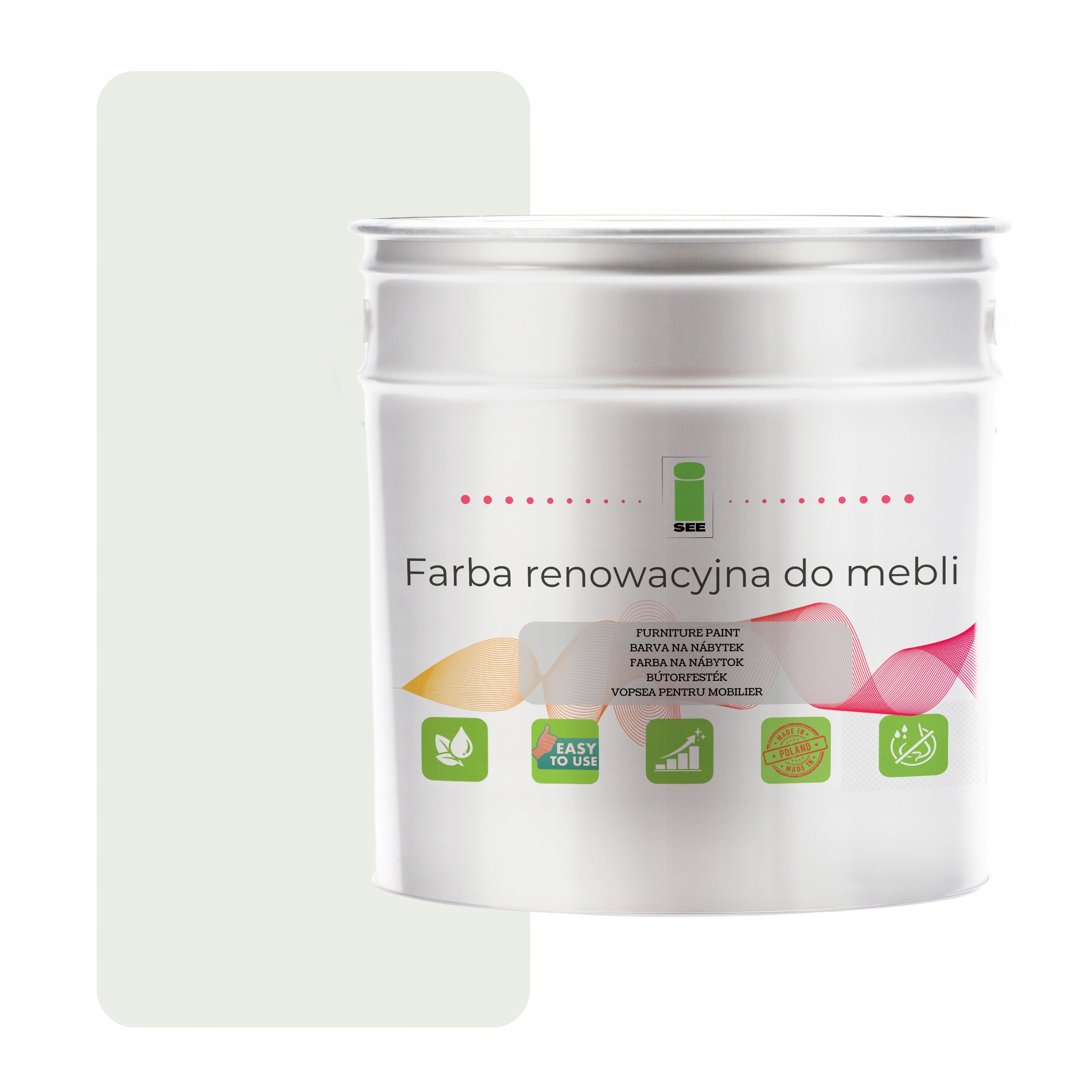 Barva na kuchyňský nábytek 9003 bílá polomatná 2,5 L pro čelní desky, dřevo 2v1