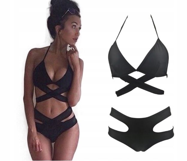 STRÓJ KĄPIELOWY BIKINI WYSOKI STAN SEXY STRAPS / S Waga produktu z opakowaniem jednostkowym 0.2 kg