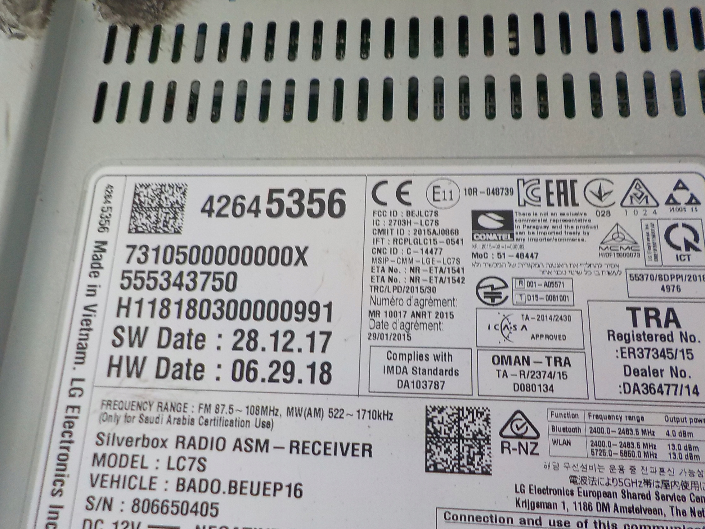 OPEL ASTRA K RADIO Navigation 42645356