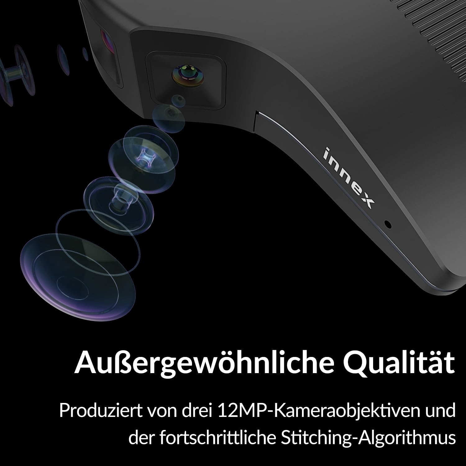 INNEX Kamera 4K Panorama 180° Z Mikrofonem Dla Windows Mac PlugAndPlay — miniatura 6