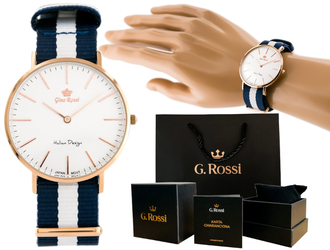 

Elegancki Zegarek Męski G. Rossi Pasek + Pudełko