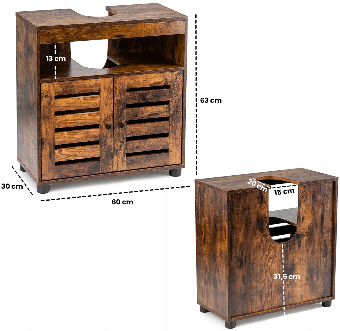 Solidna szafka regał stojący pod umywalkę LOFT Marka HowHomely