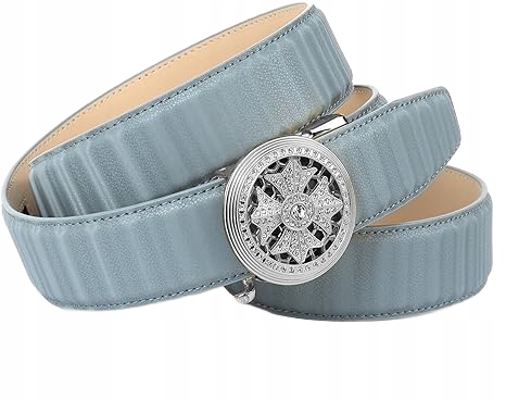 Anthoni Crown Kožený Opasek Lesklý S Ažurovou Sponou 90 cm 6_A