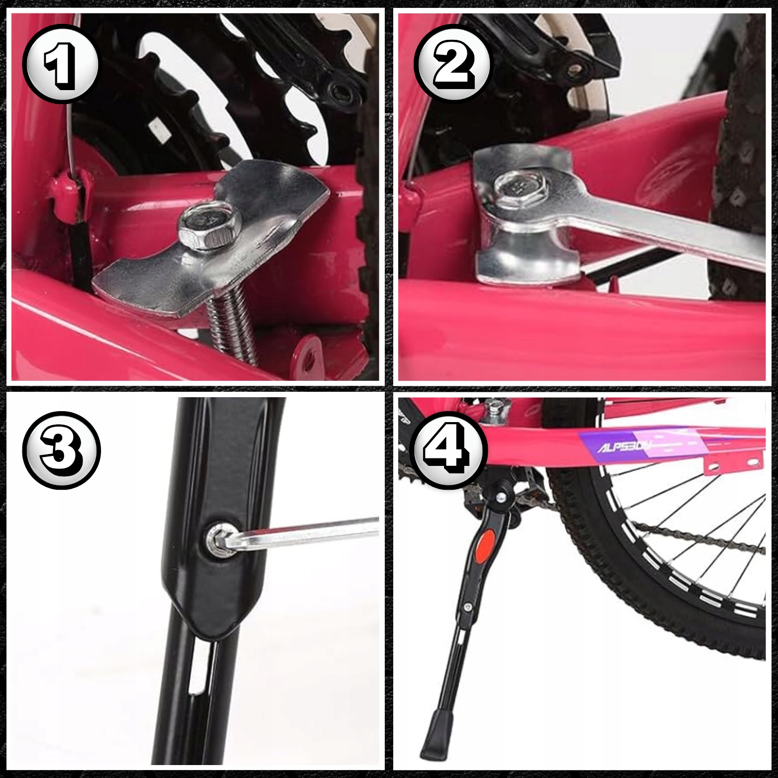 PODPÓRKA STOPKA ROWEROWA NÓŻKA REGULOWANA DO ROWERU TYLNA BOCZNA ALUMINIOWA Model REGULOWANA STOPKA DO ROWERU