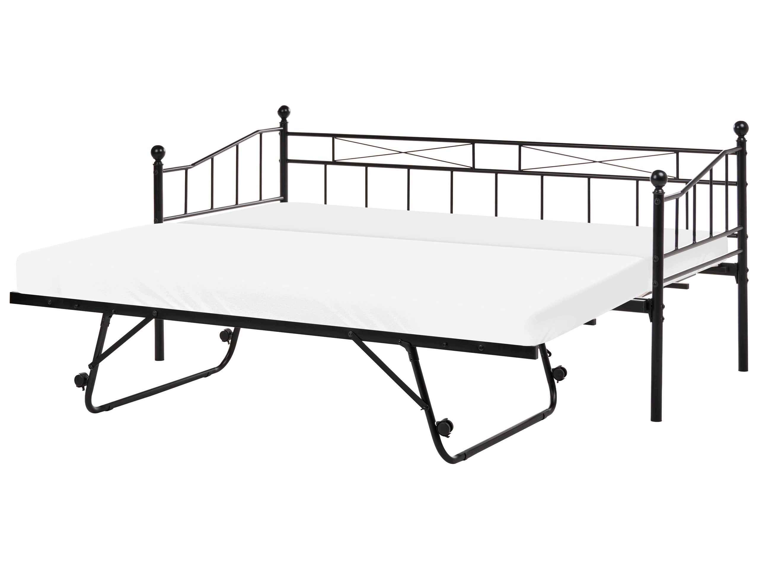 Łóżko wysuwane podwójne 90x200 cm czarne