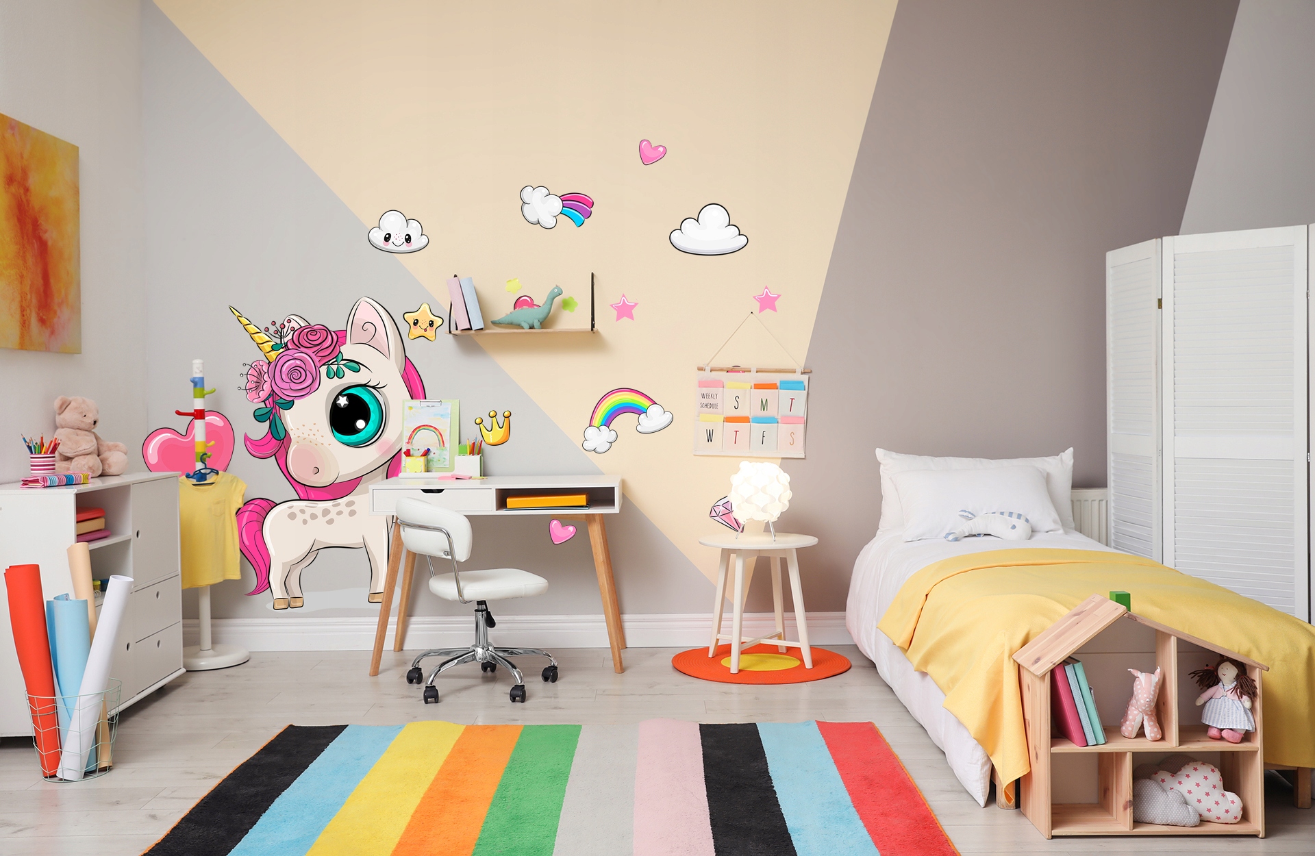 XXL DUŻA Naklejka na ścianę JEDNOROŻEC 115x118 Kod producenta MG865-1