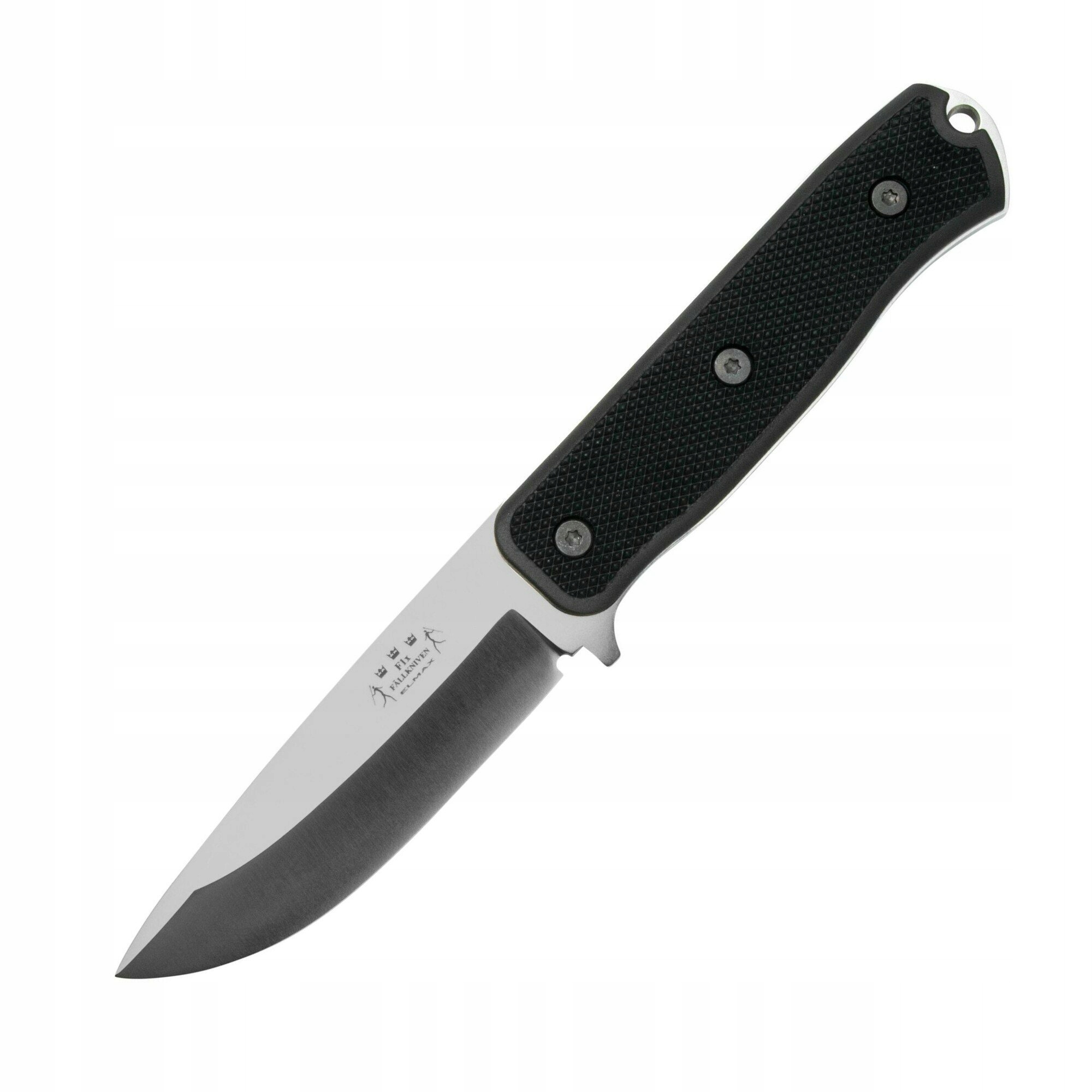 Nóż outdoorowy Fällkniven F1xElmax 10,2 cm, czarny, Termorun, pochwa zytel