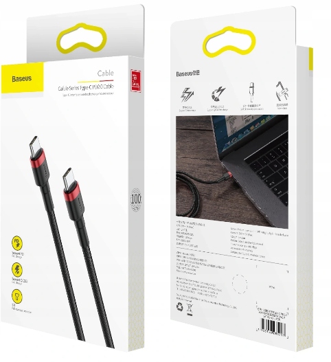 KABEL USB-C POWER DELIVERY 60W QC 3.0 BASEUS 2M Konstrukcja oplot