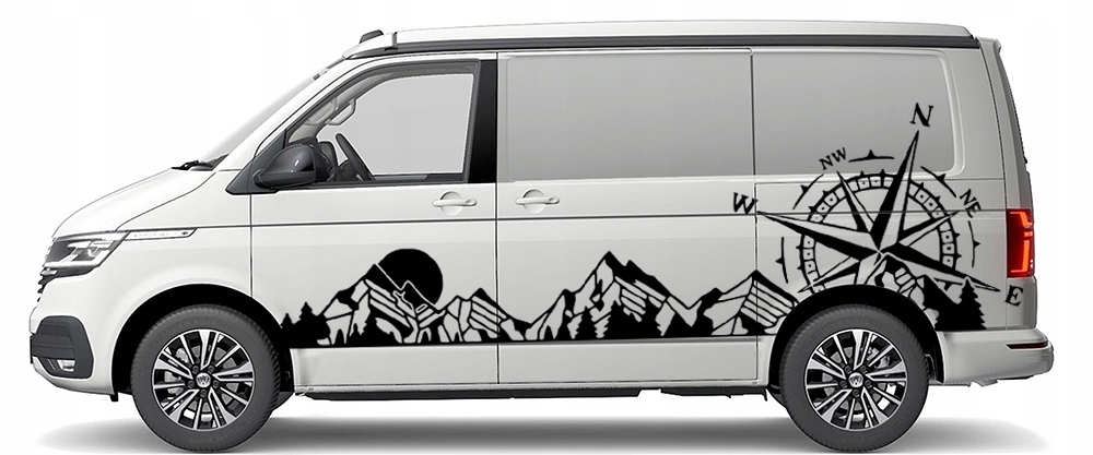 NAKLEJKA Grafika na kamper auto PASMO GÓRSKIE KOMPAS RÓŻAS WIATRÓW 80x261 Producent MGDesign