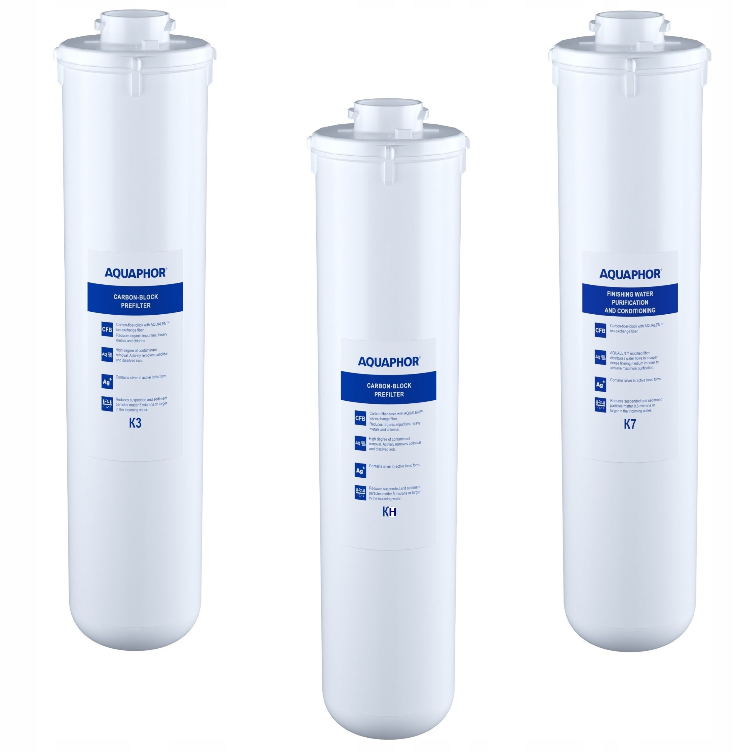 Sada filtračních vložek K3 Kh K7 pro Aquaphor Křišťál H, Eco