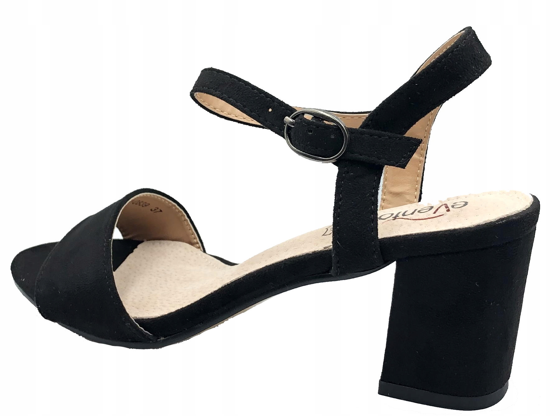 SANDAŁ NA OBCASIE ELEGANCKI CZARNY EVENTO 37 Długość wkładki 24 cm