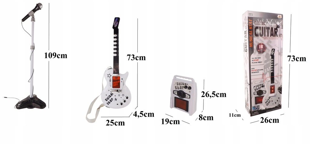 BEZPRZEWODOWA GITARA ZE WZMACNIACZEM I MIKROFONEM 9010 EAN (GTIN) 5907508460785