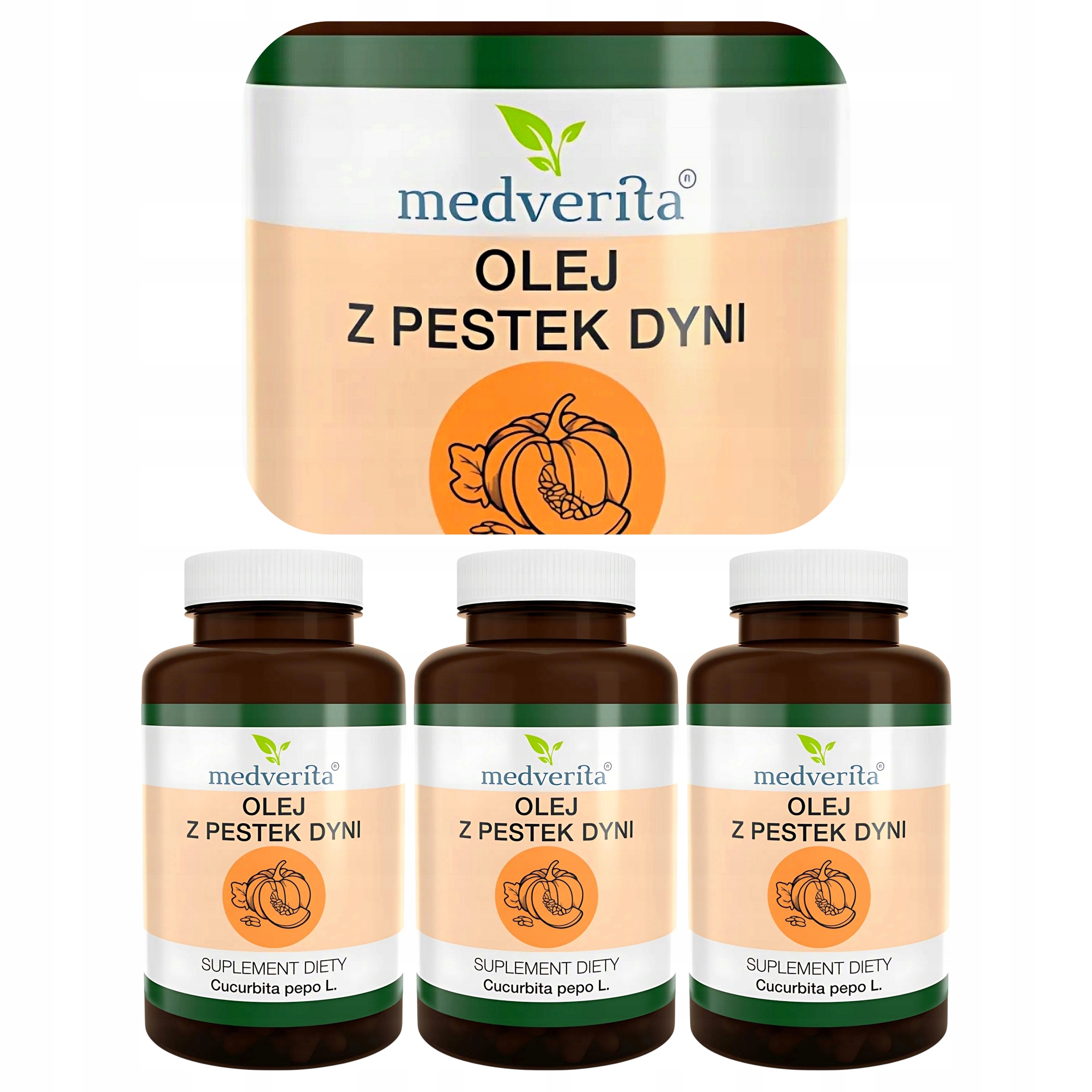 3x Medverita Olej z Pestek Dyni 500 mg Cucurbita Pepo Fitosterole 120 kaps.