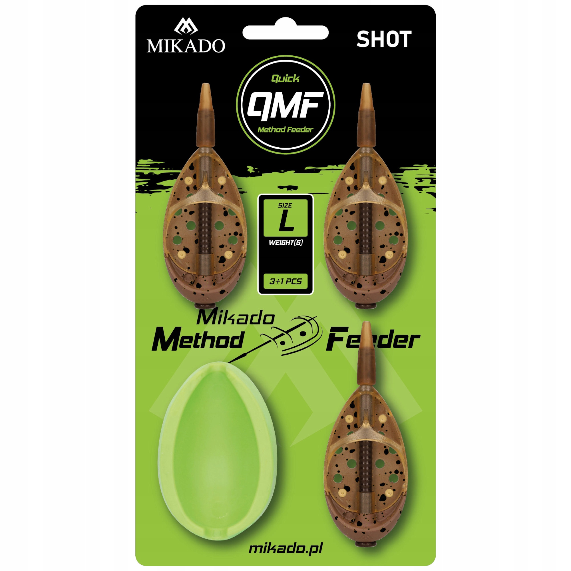 Koszyk Zanętowy Method Feeder Mikado Shot Q.m.f. Set 3x50 g Foremka L