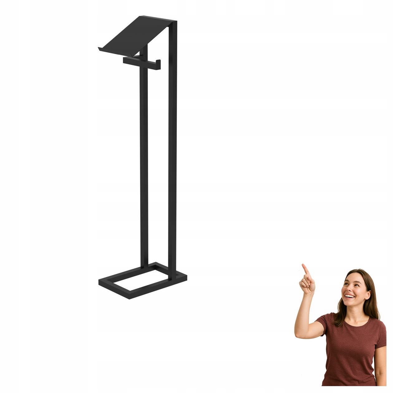 Čierny stojanový držiak na rolku toaletného papiera Bathroom Organization 98