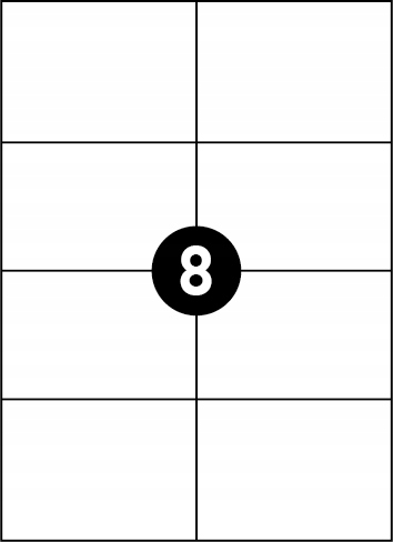 

100 sztuk arkuszy samoprzylepnych A4 8x 105x74mm