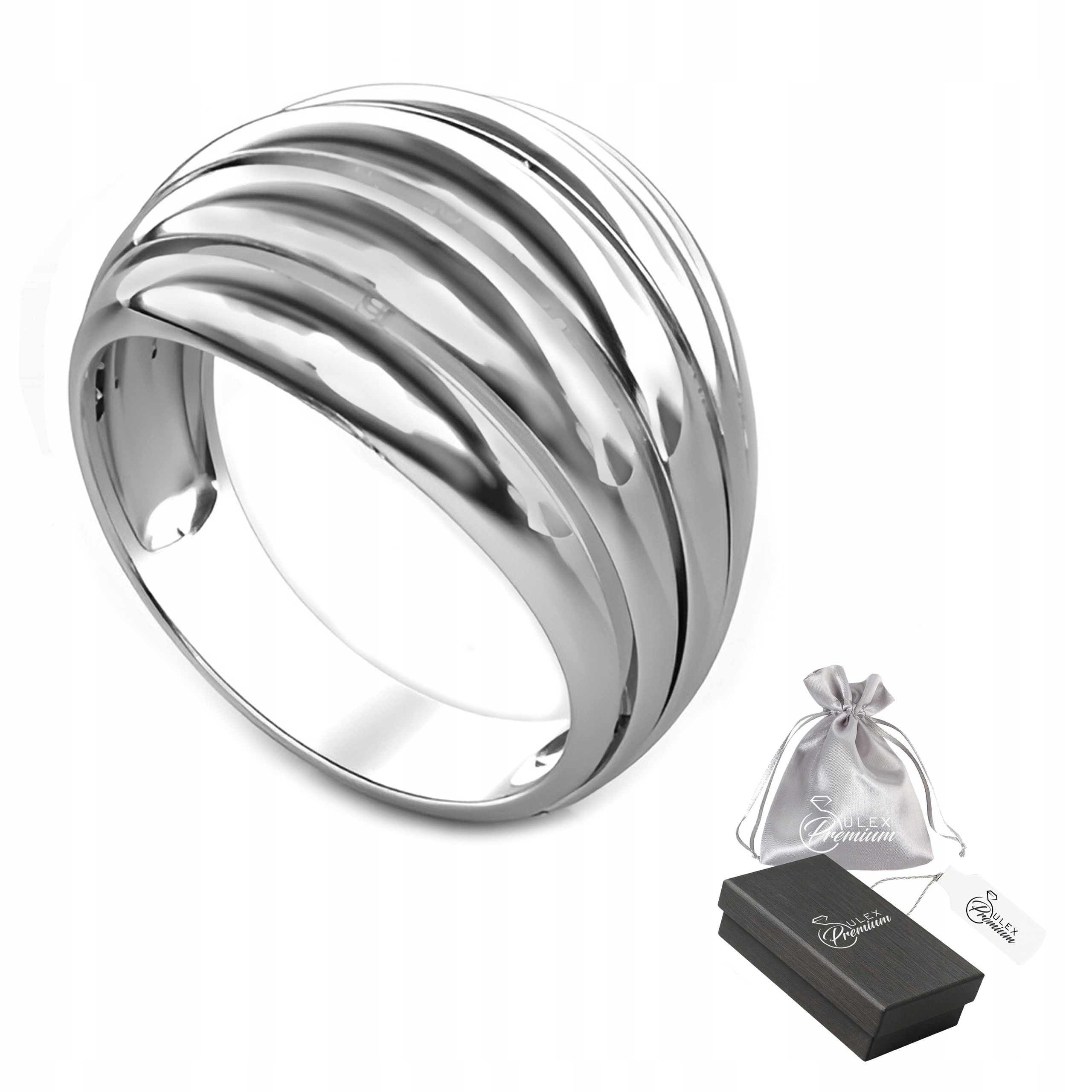 Elegantní dámský Prstýnek ze stříbra 925 s Stříbro konvexními liniemi vel. 15