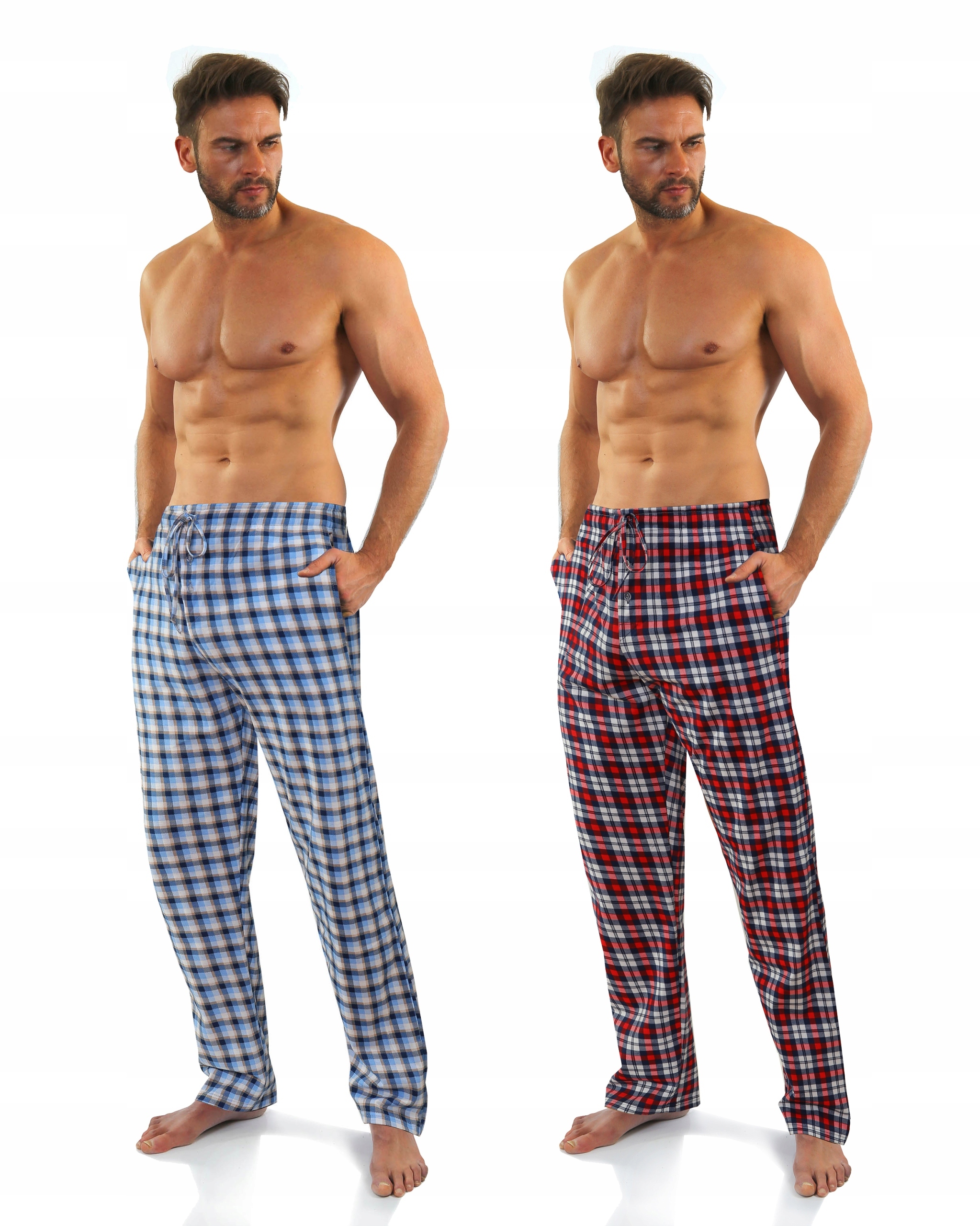 Sesto Senso 2 páry bavlněných kalhot na spaní s dlouhými nohavicemi XXL