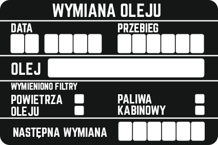 

Naklejki Serwisowe 8 szt Wymiana Oleju 9 x 6 cm