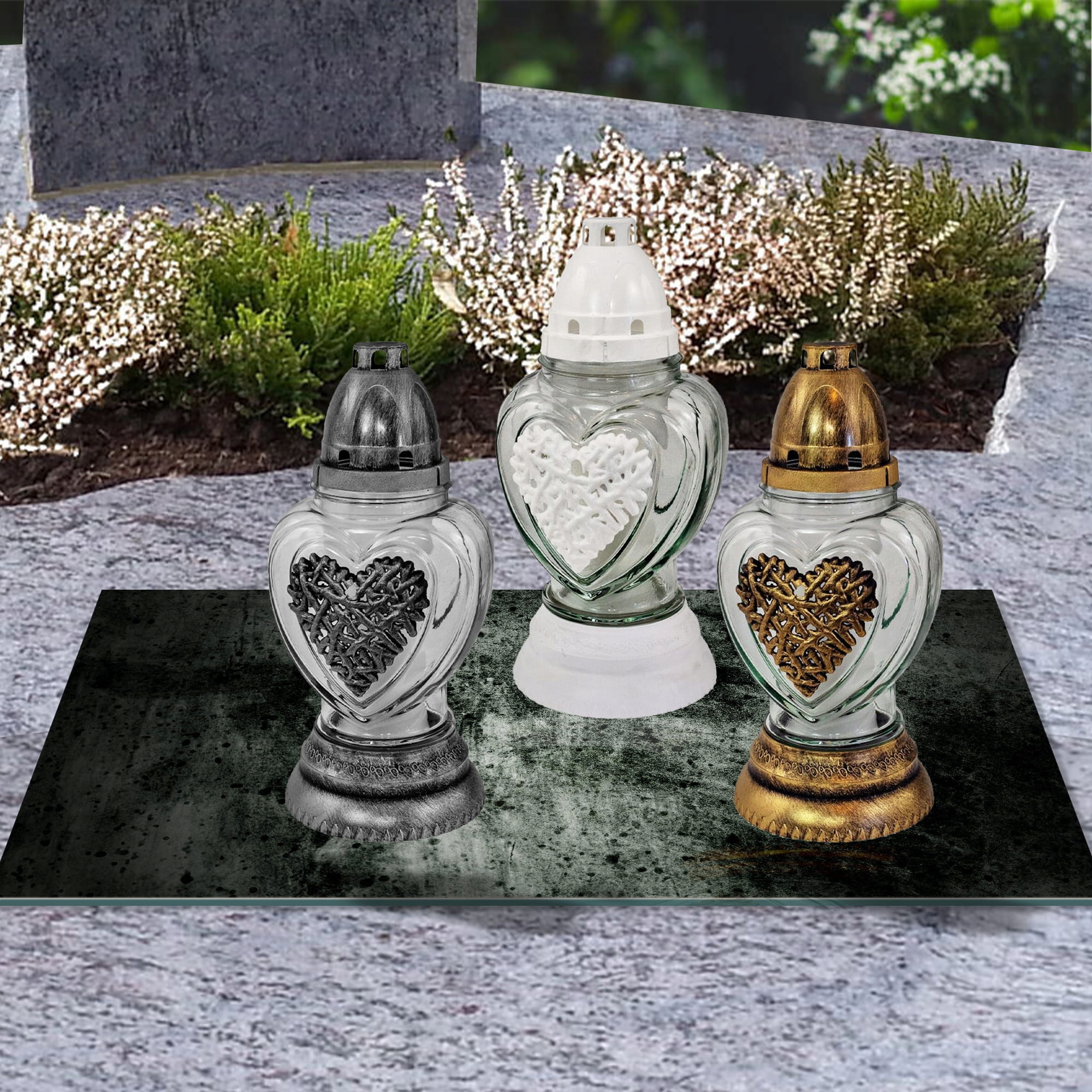 SZKLANA PODSTAWKA POD ZNICZE 60x30cm Beton 32d Materiał szkło hartowane