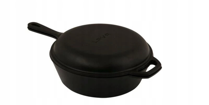 Liatinová dvojitá hlboká panvica 26 cm čierna