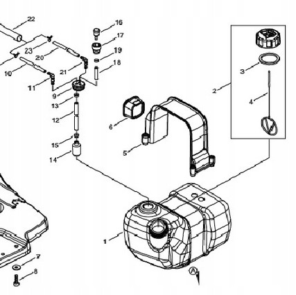 Palivová nádrž pre batohový fúkač Echo PB-8010 A350-002690