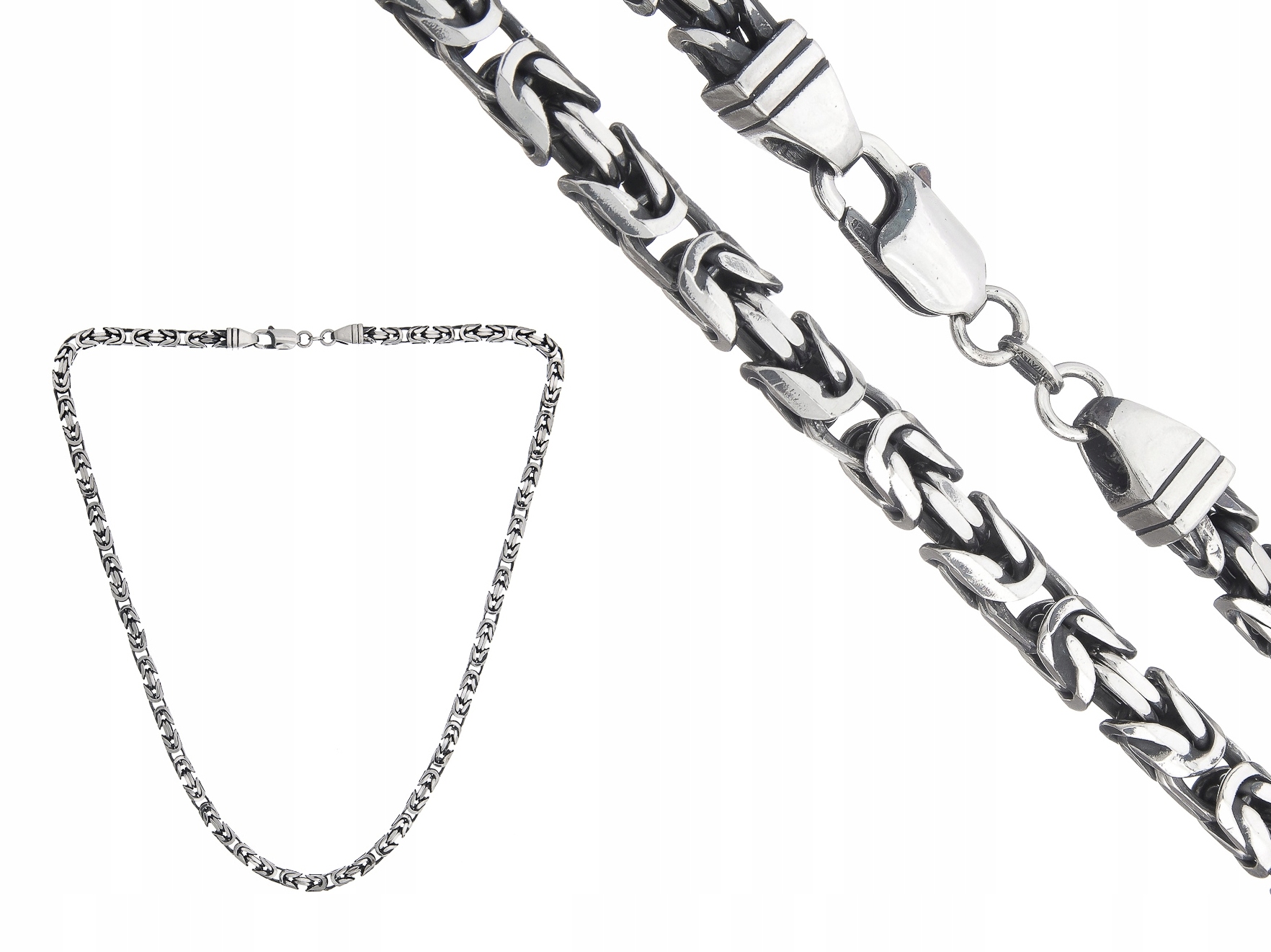 Stříbrný Královský Řetízek 55 CM 4,3 MM, Oxidovaný