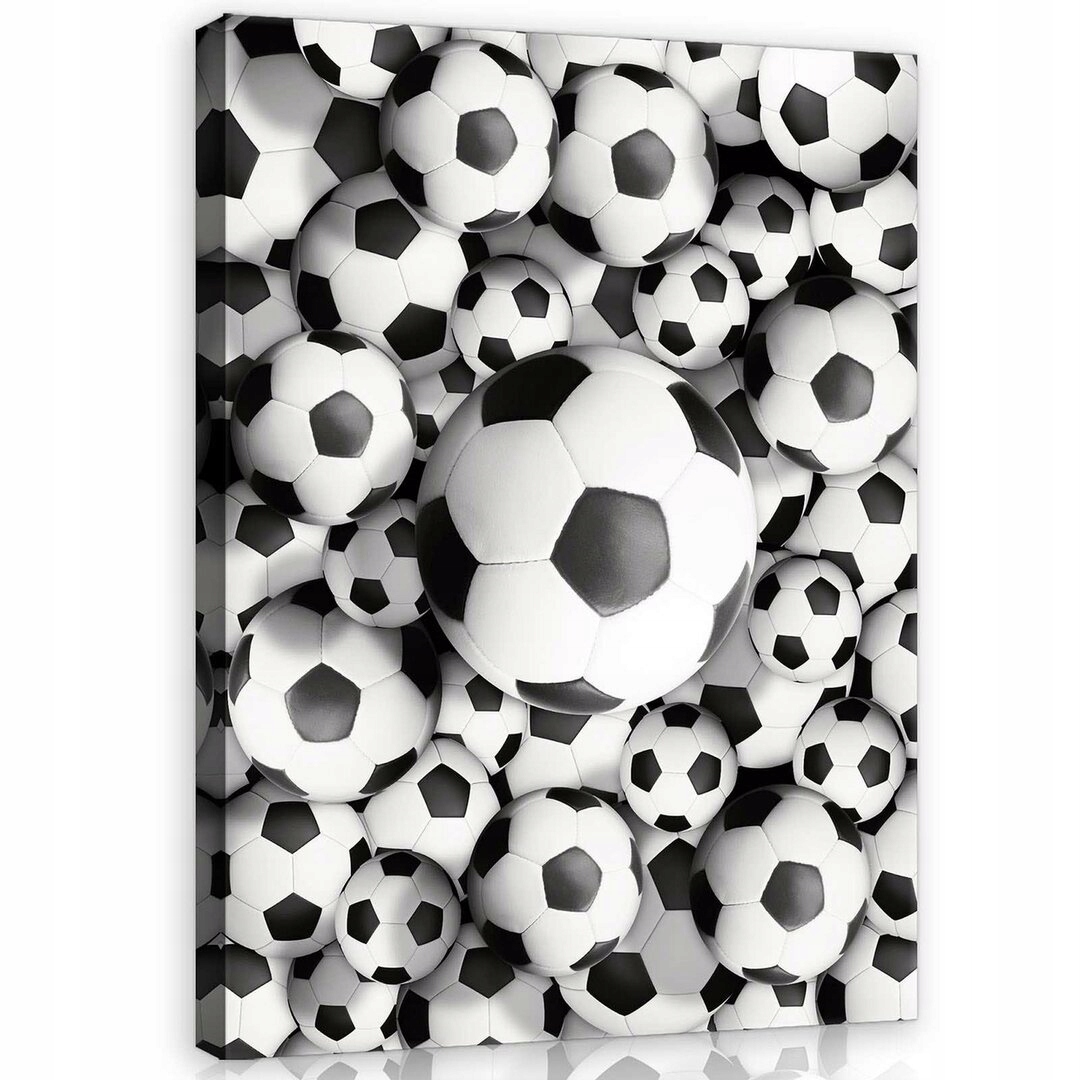 Obraz 60x80 Fotbalové míče sport hra dynamika energie černobílý vzor
