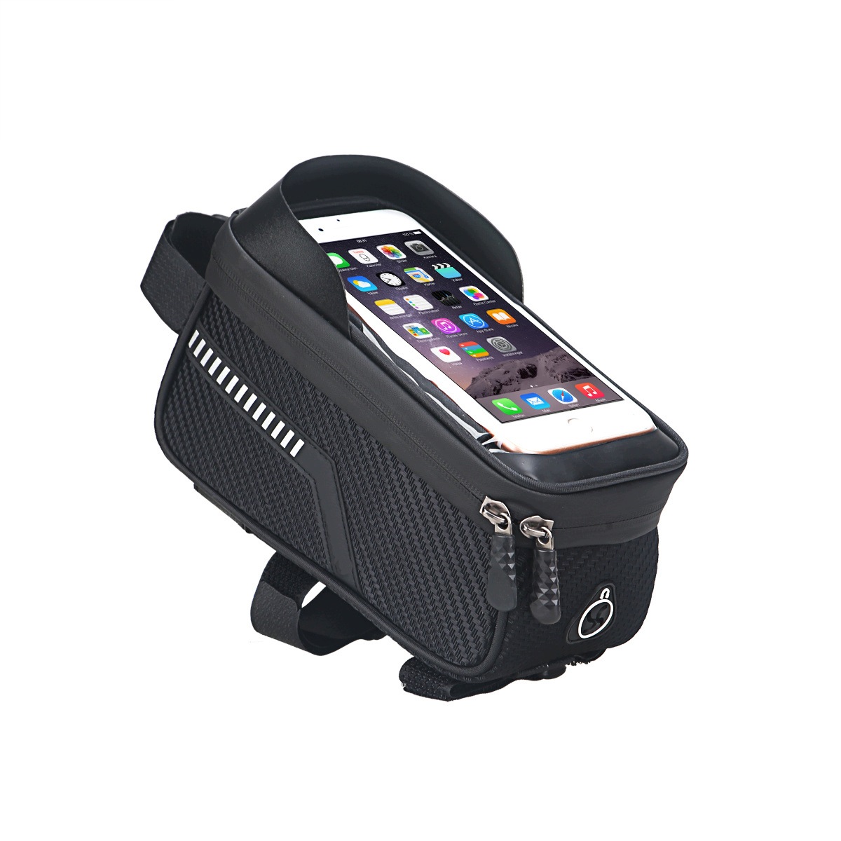 Sakwa rowerowa na ramę Becoolbike BC-BG126 czarna na smartphone