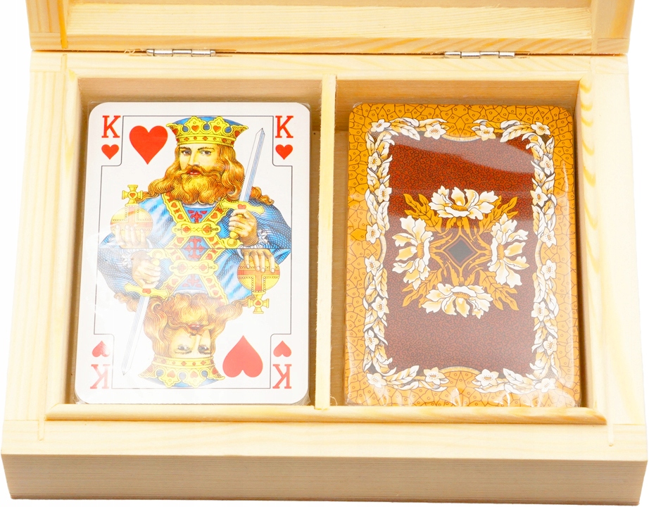 KARTY DO GRY PIATNIK STANDARD LIŚCIE DĘBU W PUDEŁKU Liczba talii 2