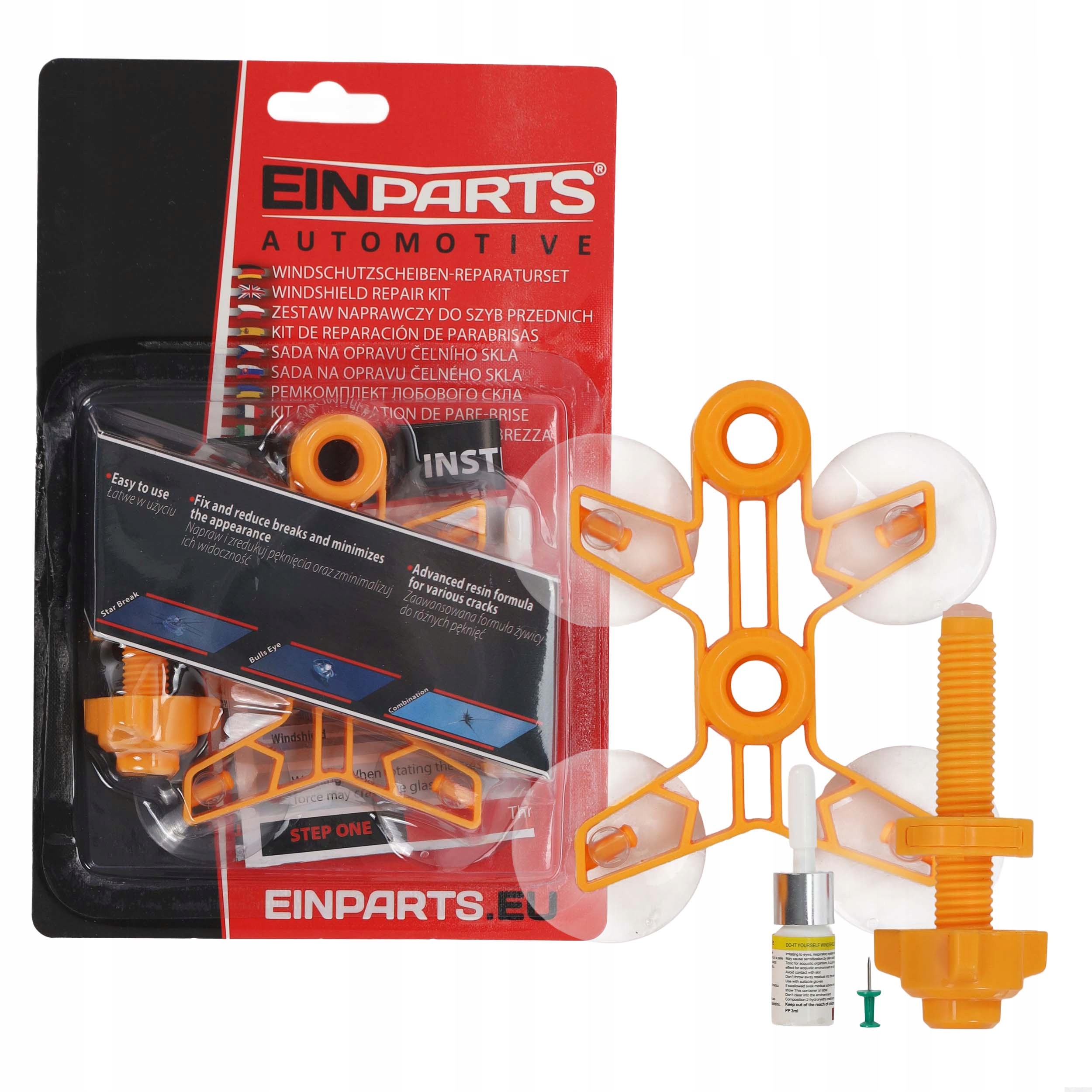 Zestaw Do Naprawy Szyb Samochodowych Żywica Naprawcza Odpryski Pęknięcia
