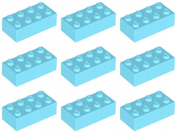 

Lego 3001 Klocek 2x4 lazurowy śr. (20g) 9 szt.